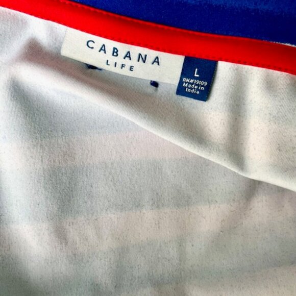 Cabana Life Blue White Stripe Shirt Dress with Zip Sleeves Size Large - Picture 6 of 6